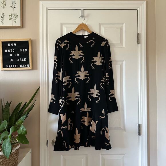 Tibi Yoked Drop Waist Silk Dress - Picture 1 of 11